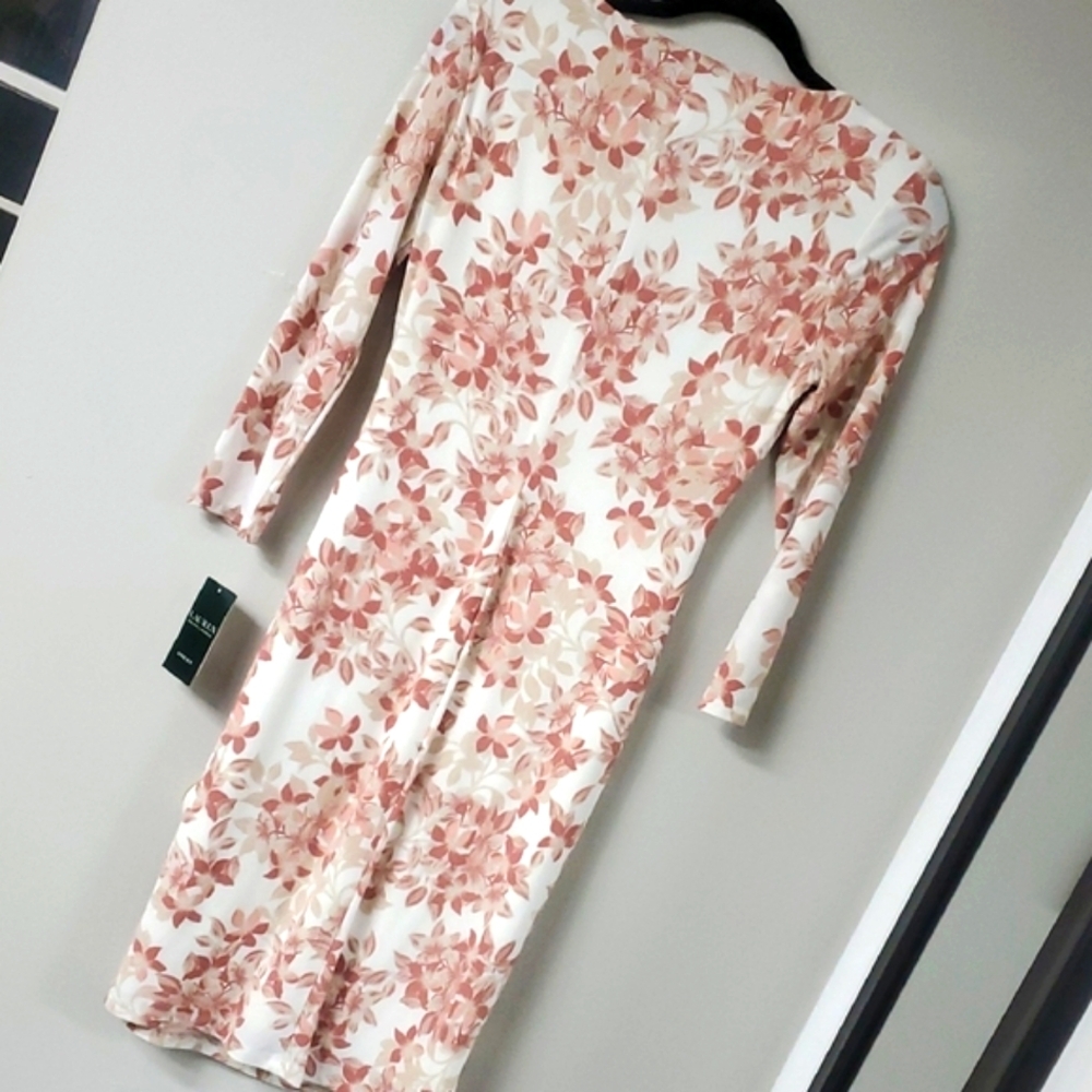Lauren Ralph Lauren Floral Wrap Dress - Pink and White - Picture 7 of 8